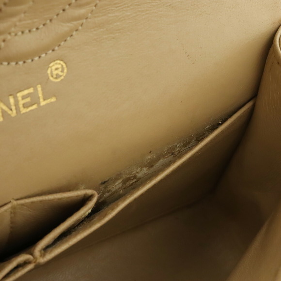 Chanel Matelasse Chain Shoulder Bag Leather Beige - Picture 6 of 9